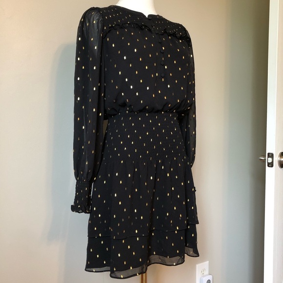 White House/Black Market Elegant Black and Gold Women's Dress Size XS - Picture 2 of 6